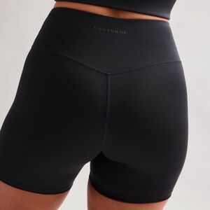 New! Girlfriend Collective Black High-Rise Run Short Black Medium